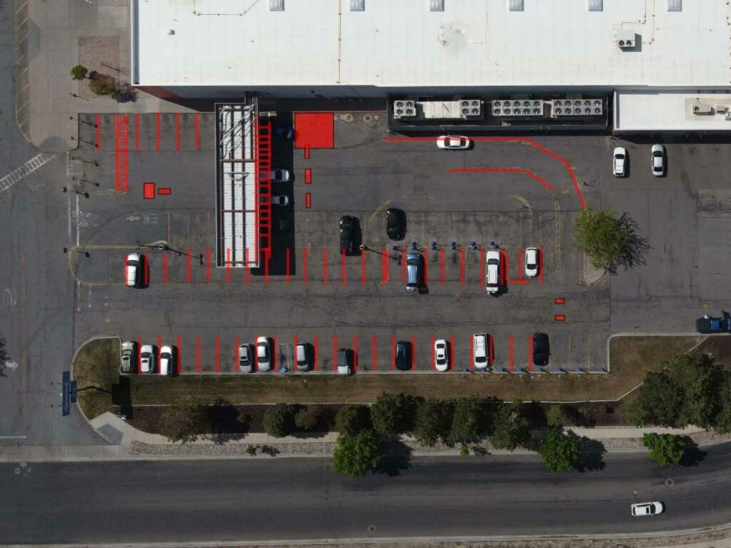 New parking lot layout
